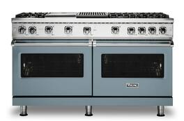 Viking - 8.0 Cu. Ft. 60"W. Professional 5 Series Freestanding Double Oven Gas Convection Range - November Sky