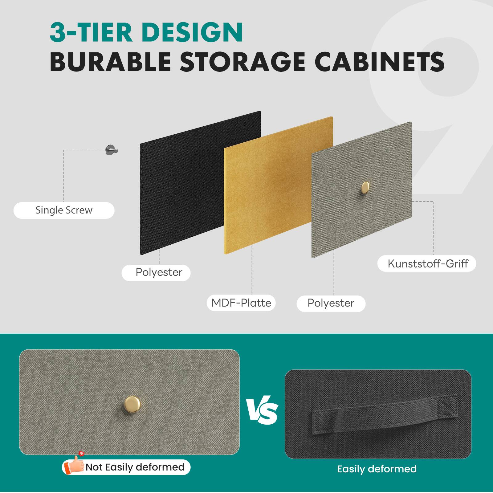Sweetcrispy Dresser with 9 fabric Drawers for Bedroom, Living Room ...