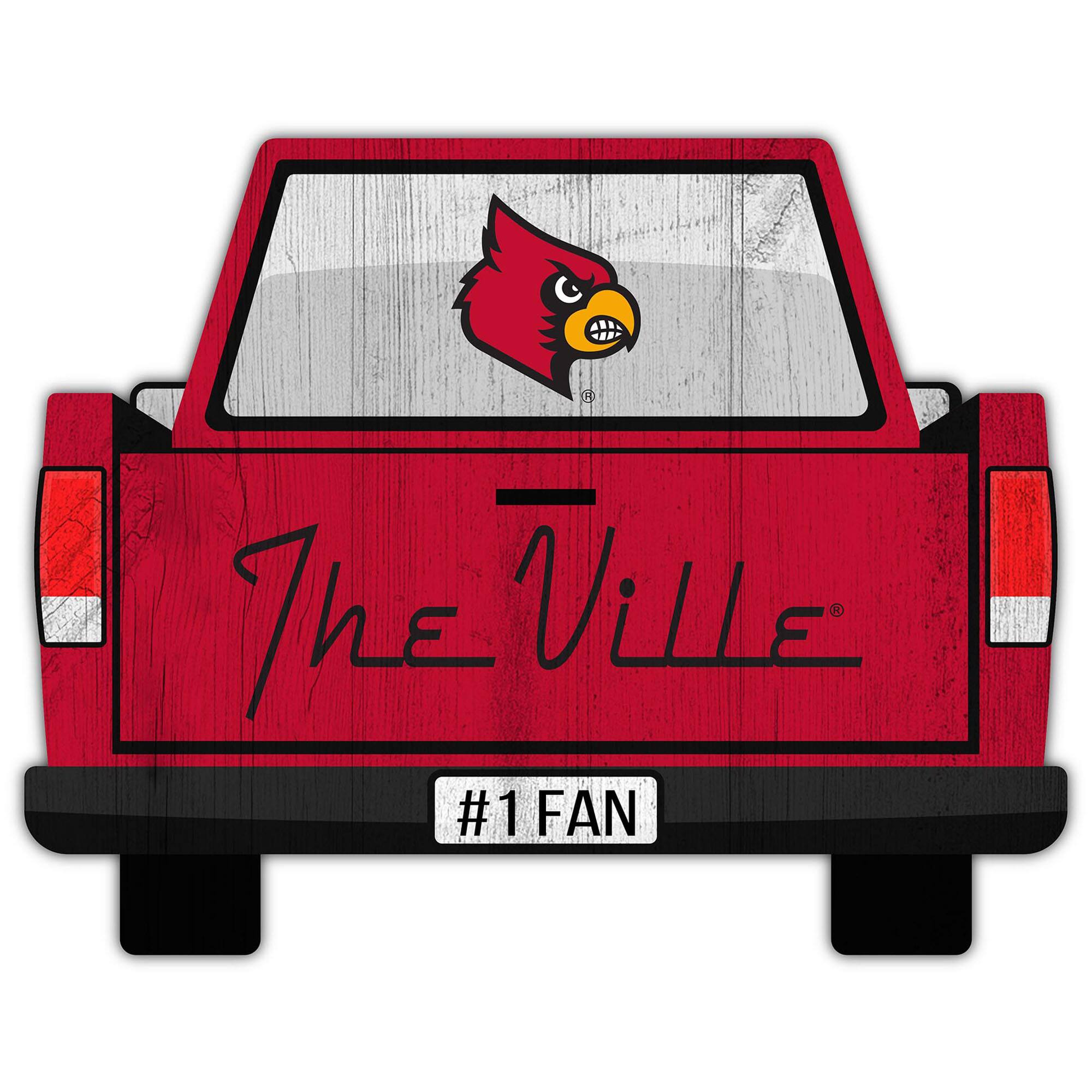Louisville Cardinals 12'' x 12'' Truck Back D-cor