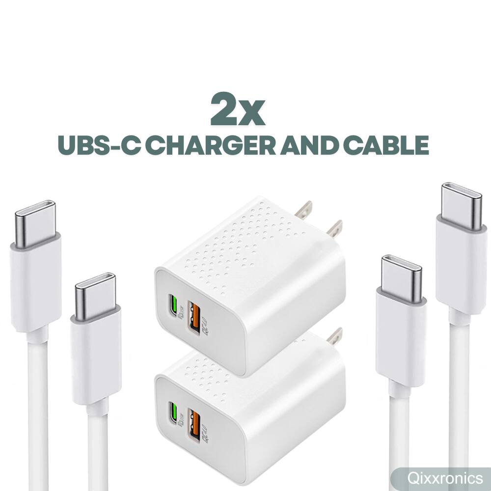 2x USB-C Charger and Cable  
QC 4.0  
Qixxronics