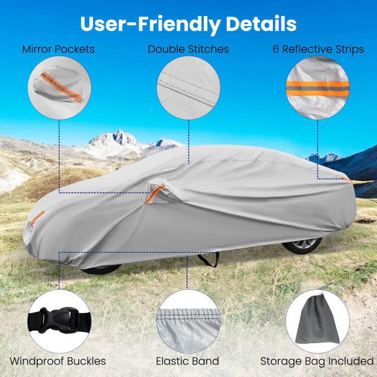 User-Friendly Details  
Mirror Pockets  
Double Stitches  
6 Reflective Strips  
Windproof Buckles  
Elastic Band  
Storage Bag Included