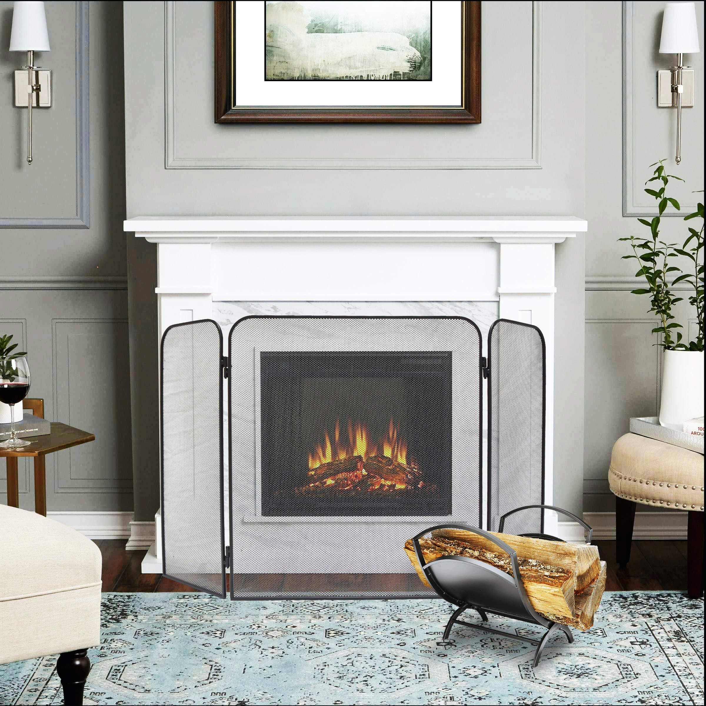 Alt View 6. JETRANSPORT - Fireplace Log Holder Folding Firewood Rack Indoor Outdoor Stacking Storage For By Fireplace classic log holder - Default.