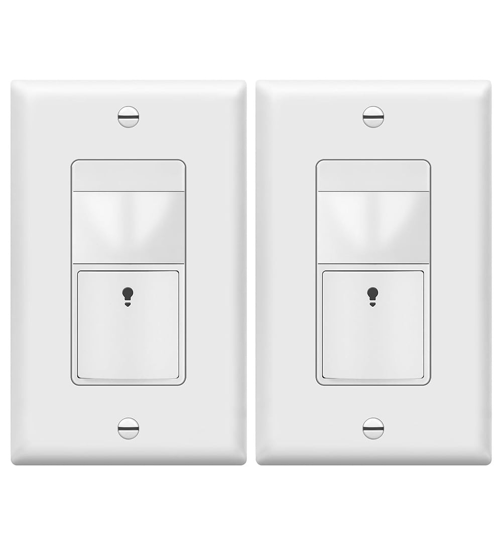 ACJPR - PIR Motion Sensor Light Switch – No Neutral Wire, 2-Pack - White