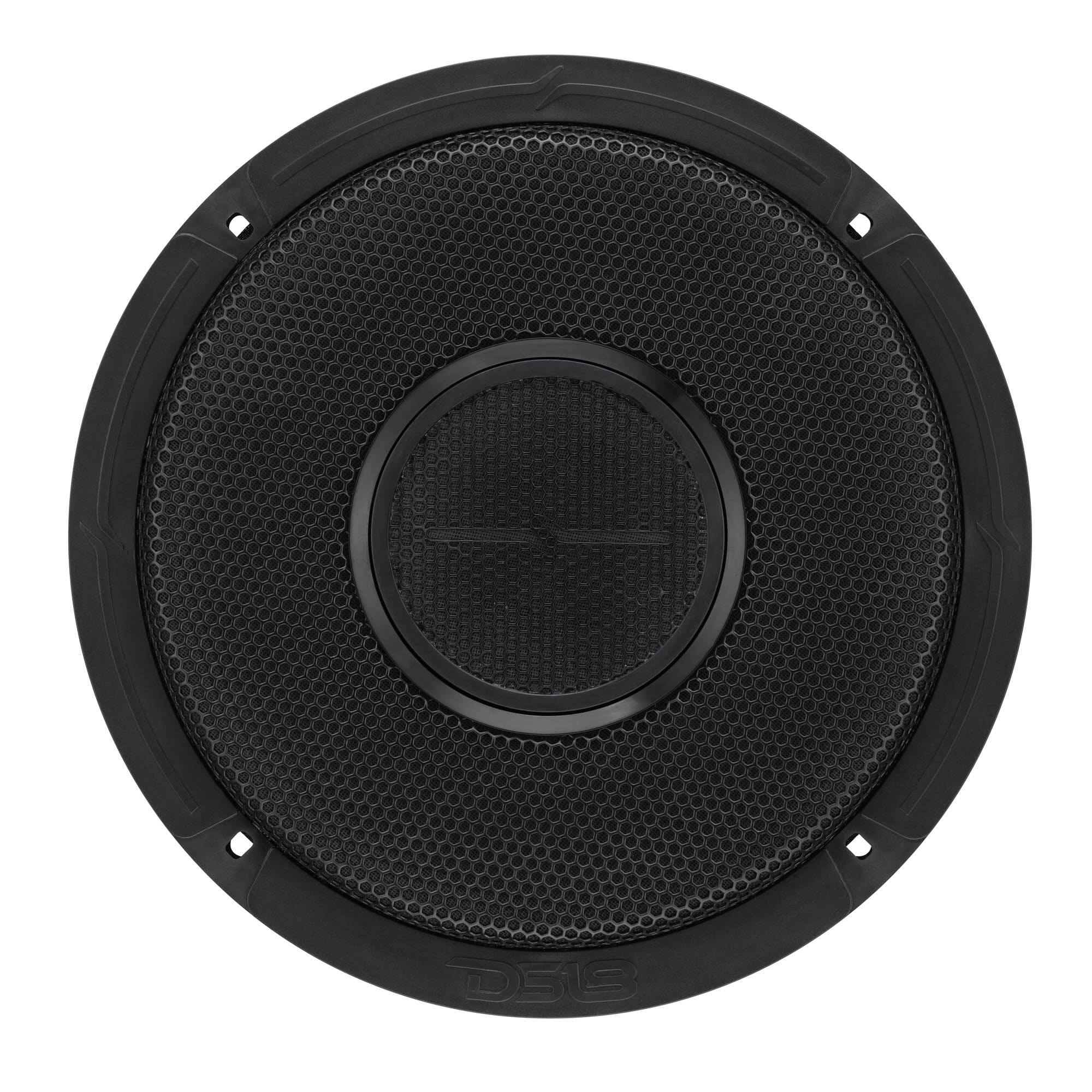 Alt View 2. DS18 Audio - PRO-HY 8" 2-way Coaxial Shallow-Mount Mid-Range Speaker with Built-in Driver and Grille, 200W RMS 4-Ohm.