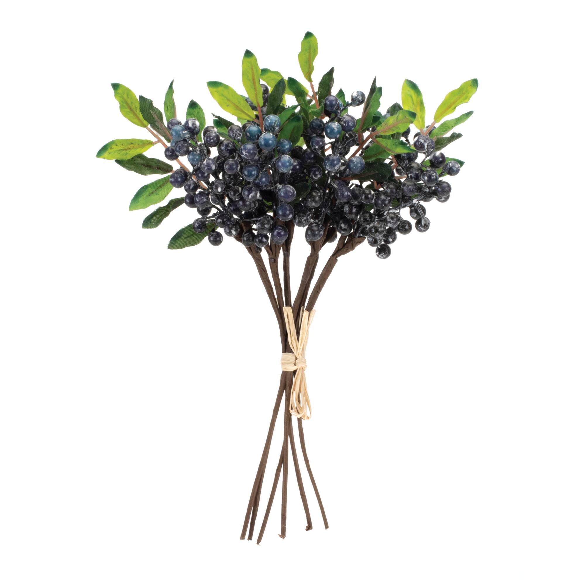 Angle. BreeBe - Blue Berry Foliage Bundle (Set of 2) - Blue, Green.
