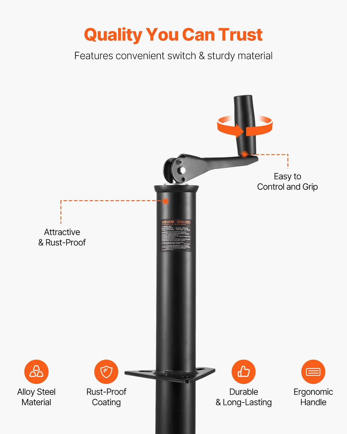 Quality You Can Trust  
Features convenient switch & sturdy material  

Easy to Control and Grip  
Attractive & Rust-Proof  

- Alloy Steel Material  
- Rust-Proof Coating  
- Durable & Long-Lasting  
- Ergonomic Handle