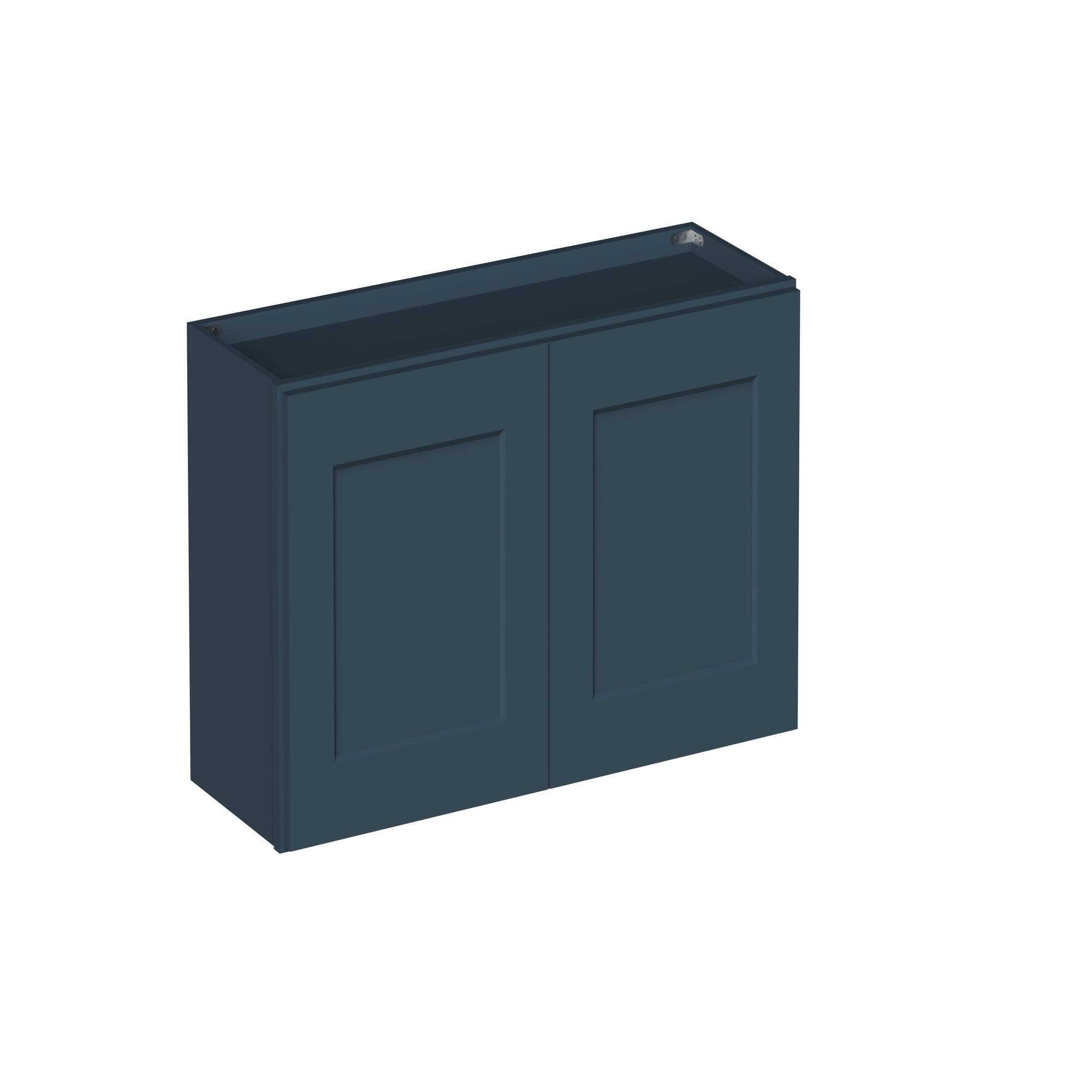 Angle. Boyel Living - 36-in W x 18-in H x 12-in D Shaker RTA Kitchen Wall Cabinet with Soft-Close - Charcoal Blue.