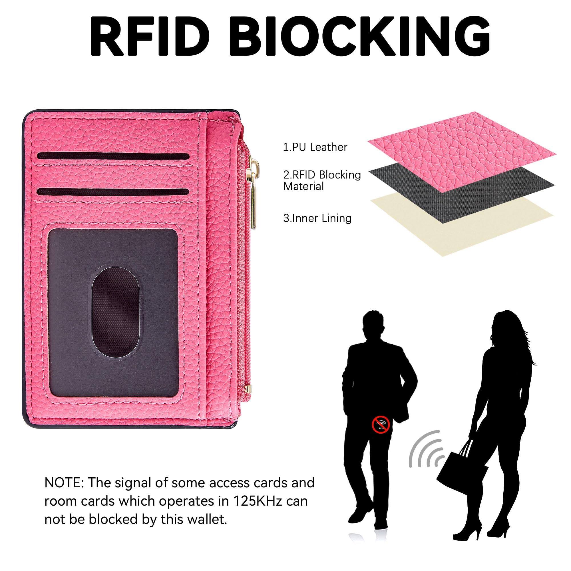 RFID BLOCKING

1. PU Leather
2. RFID Blocking Material
3. Inner Lining

NOTE: The signal of some access cards and room cards which operate in 125KHz can not be blocked by this wallet.