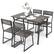 Front. Costway - 5 Piece Dining Table Set Industrial Rectangular Kitchen Table with 4 Chairs Grey - Grey.