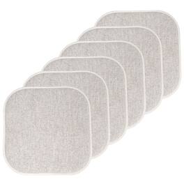Sweet Home Collection - Alexis Memory Foam No Slip Back 16" x 16" Chair Pad Cushions, 6-Pack - Cream/Brown
