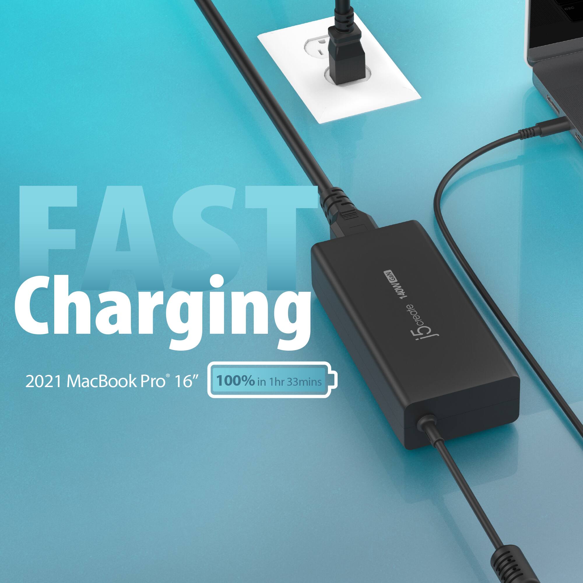 FAST Charging create j5 2021 MacBook Pro 16" 100% in 1hr 33mins