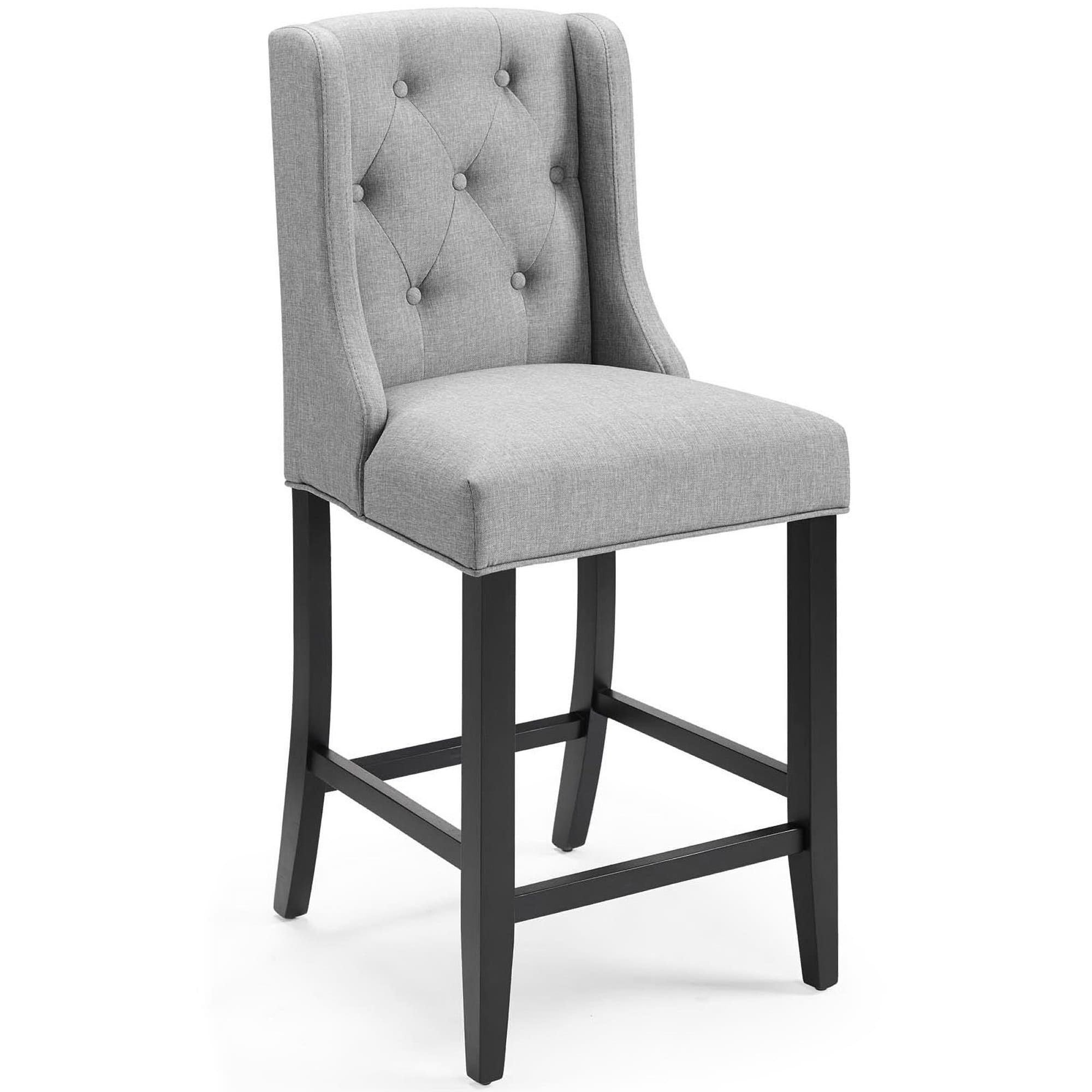 Baronet Tufted Button Upholstered Fabric Counter Stool by Modway - Gray