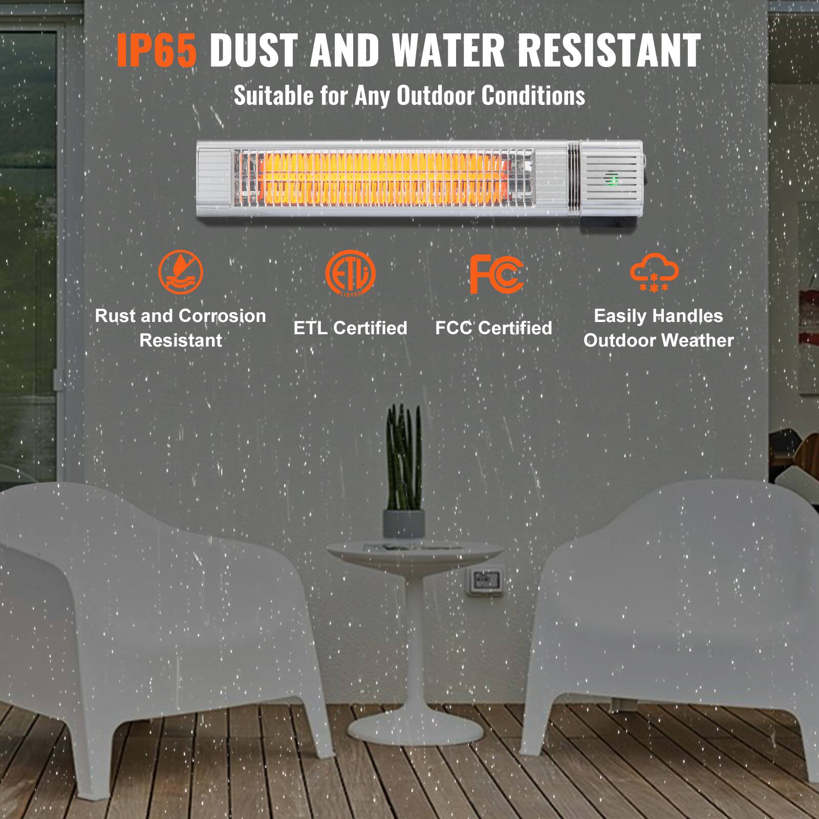 IP65 DUST AND WATER RESISTANT  
Suitable for Any Outdoor Conditions

- Rust and Corrosion Resistant
- ETL Certified
- FCC Certified
- Easily Handles Outdoor Weather