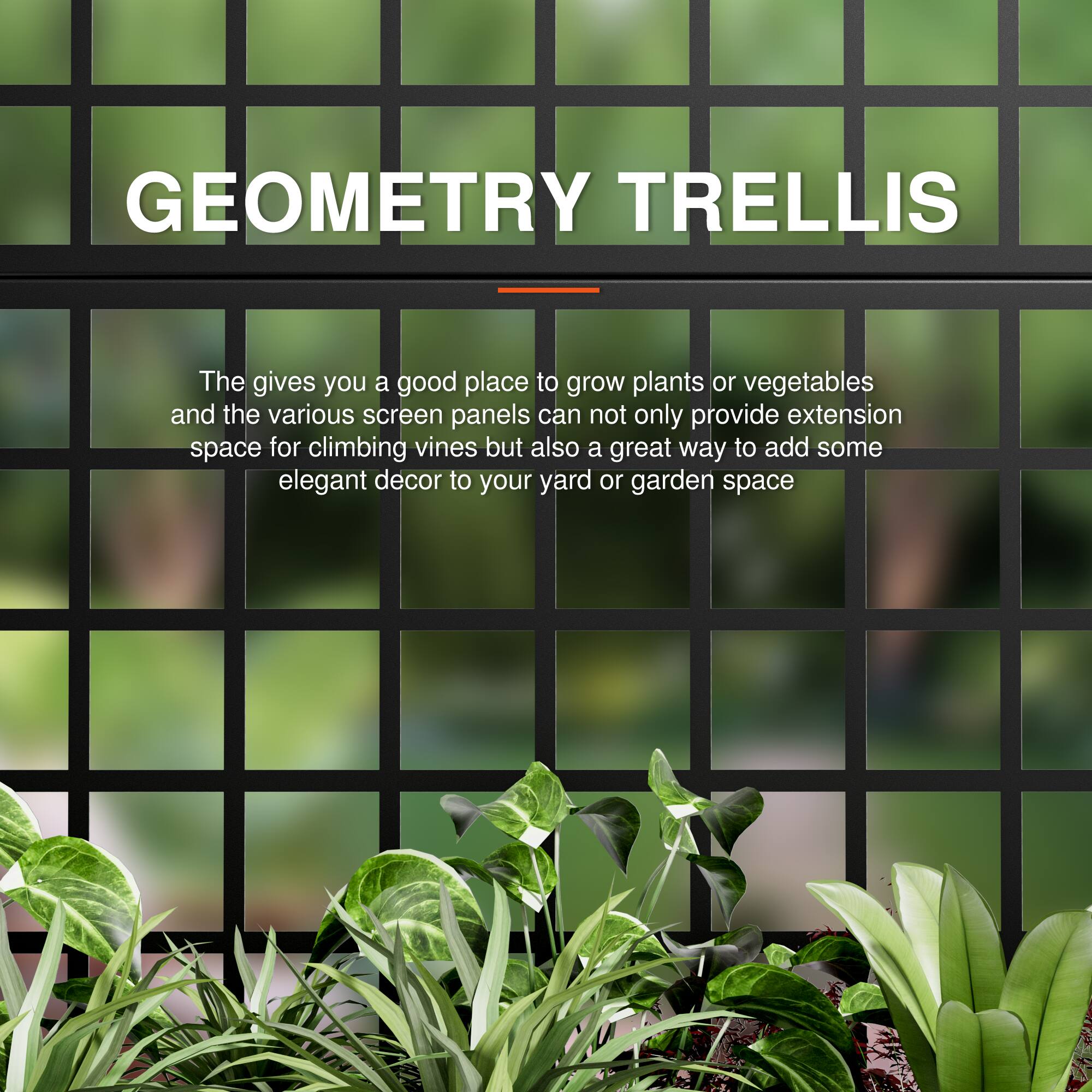 GEOMETRY TRELLIS

The gives you a good place to grow plants or vegetables and the various screen panels can not only provide extension space for climbing vines but also a great way to add some elegant decor to your yard or garden space.