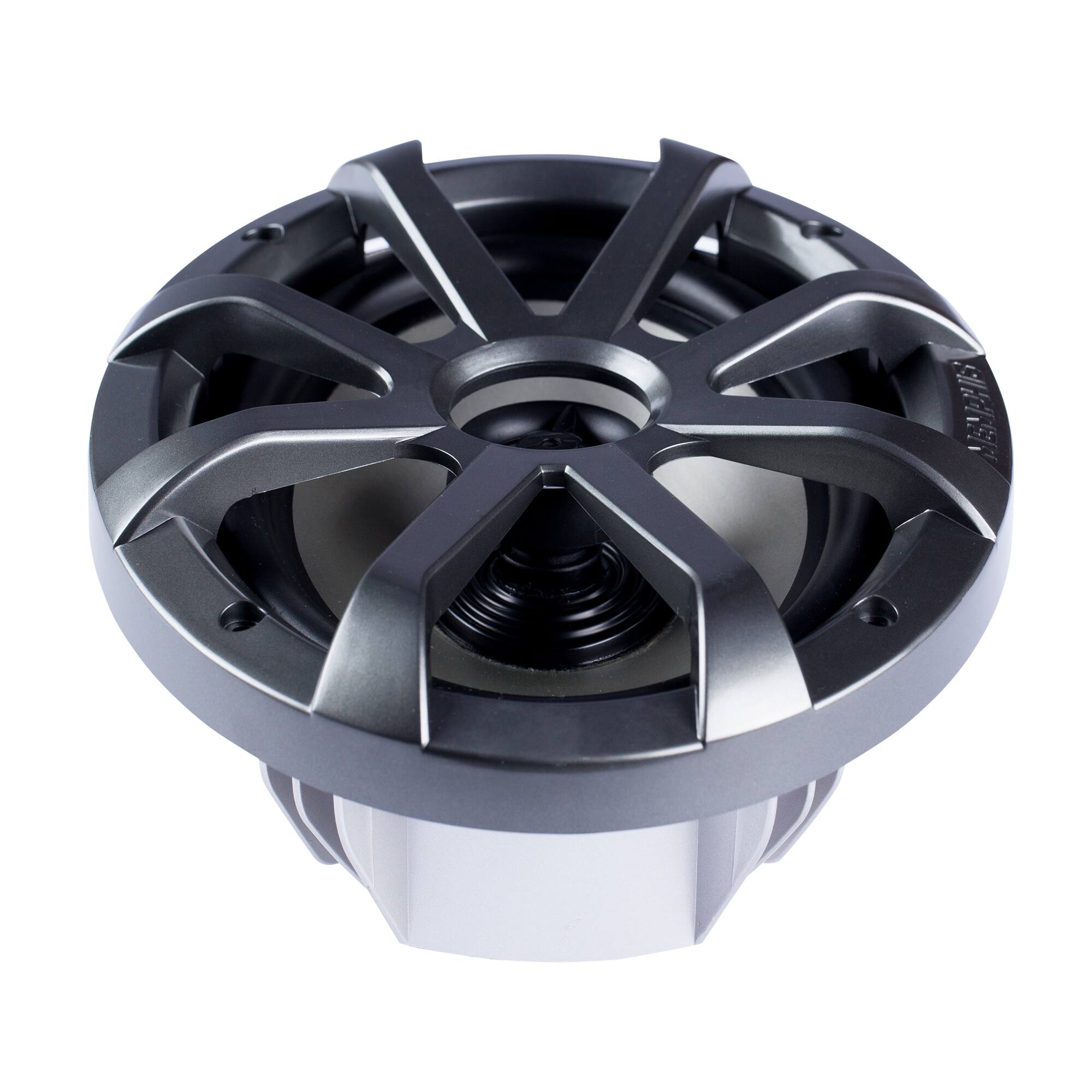 Alt View 1. Memphis Car Audio - Memphis Audio 6x9 LED Marine Coaxial Speakers - 1 Pair (2 Units) - OEM Upgrade Pack MXA69L With Metal Gray Grilles - Black/Gray.