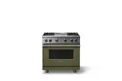 Viking - 5.1 Cu. Ft. 36"W Freestanding Gas Sealed 4 Burner Range with Griddle - Martini - Front_Zoom
