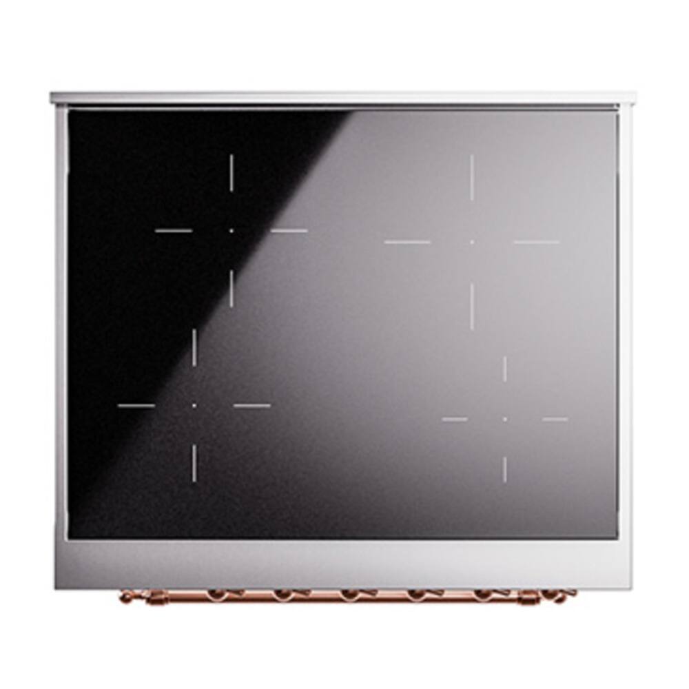 Alt View 8. ILVE - ILVE Nostalgie II 30 inch Induction Range with 4 Induction Elements (White) - White.