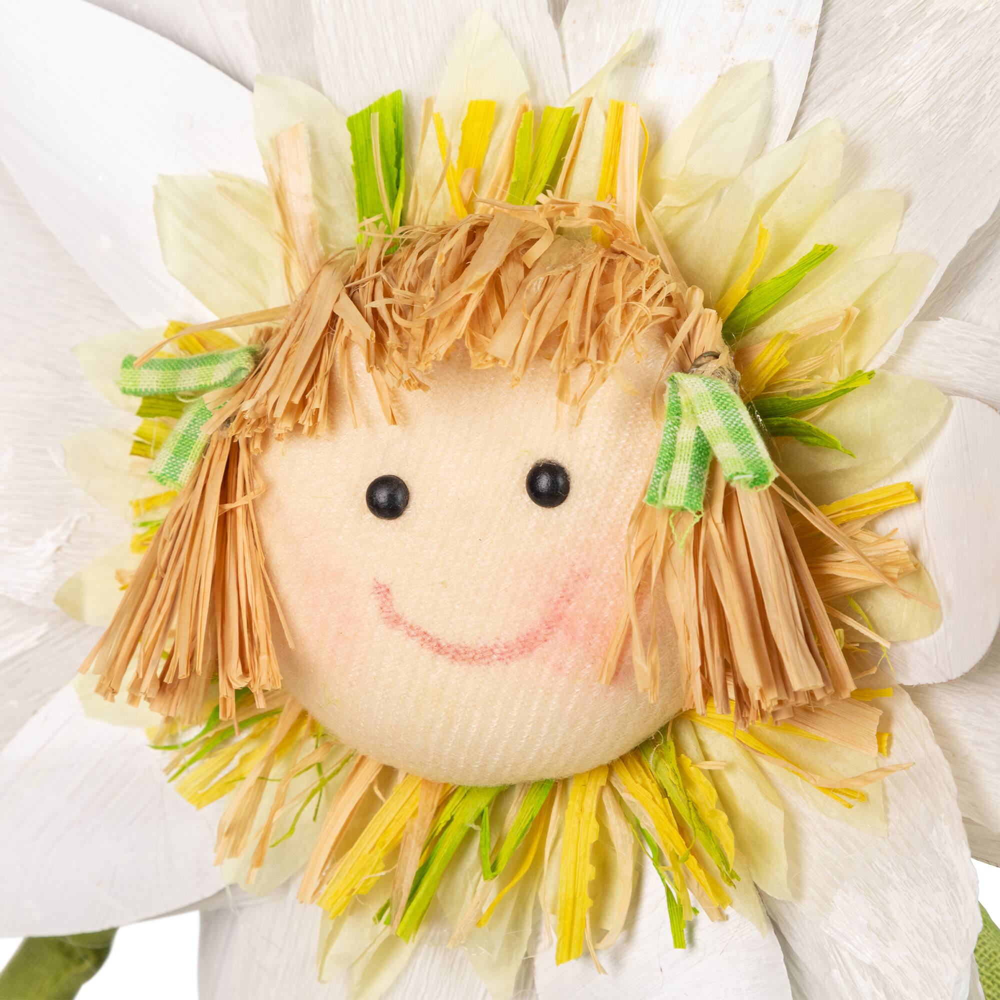 Alt View 2. Northlight - Spring Floral Standing Sunflower Girl Decorative Figure - 17" - Green and Yellow - Pink.