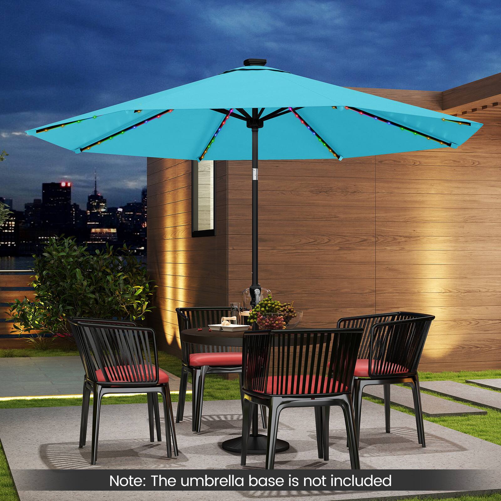 Note: The umbrella base is not included
