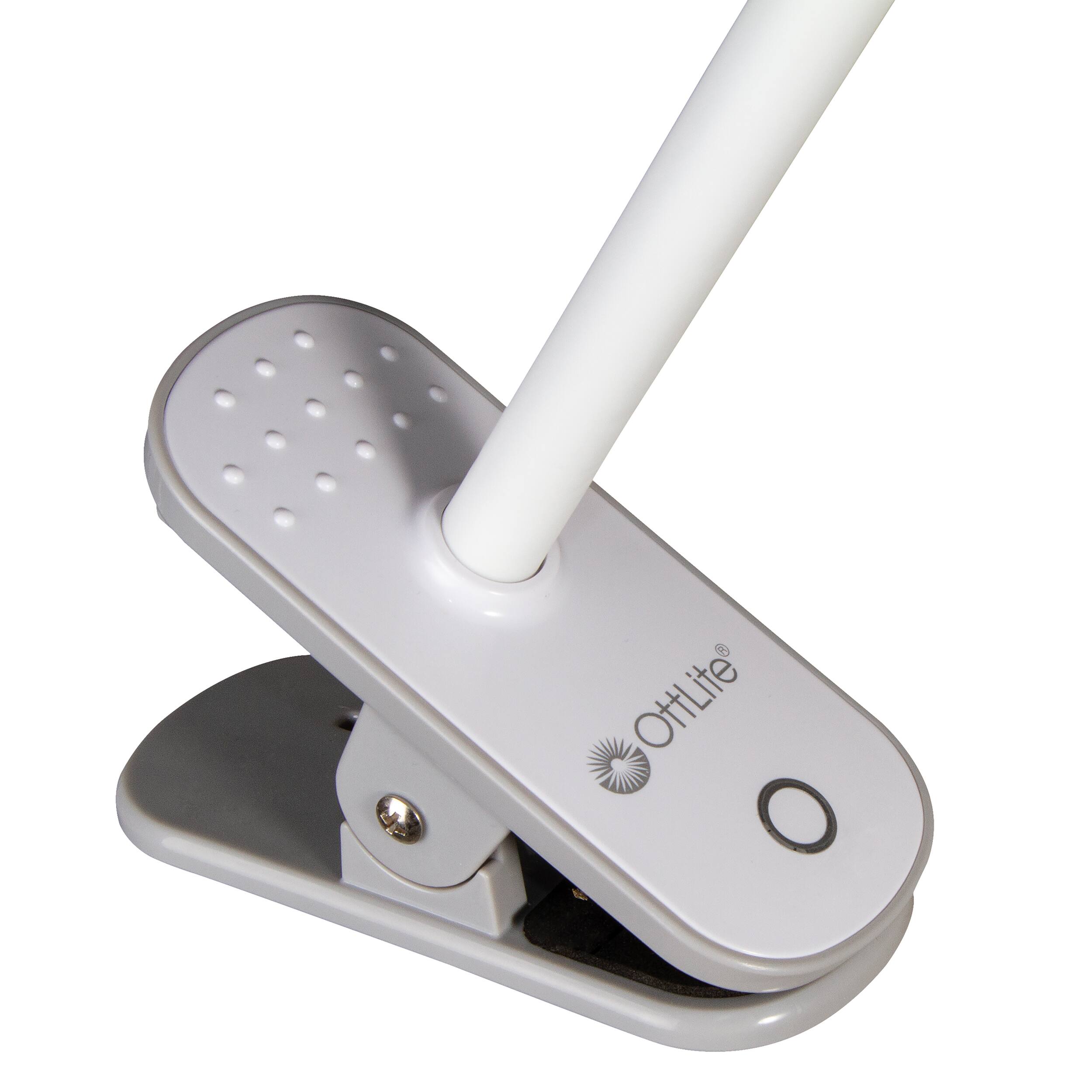 Left. OttLite - Lighted Magnifier Clip Lamp - White.