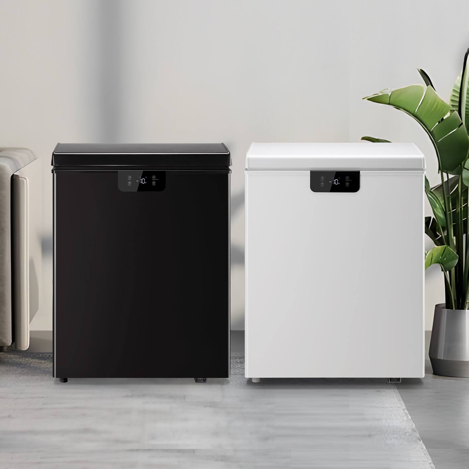 Alt View 8. Tacool - 4.5 Cu.Ft Compact Chest Freezer with Wheels, Small Deep Freezer with Top-Open Door for Kitchen with LED Screen - WHITE.