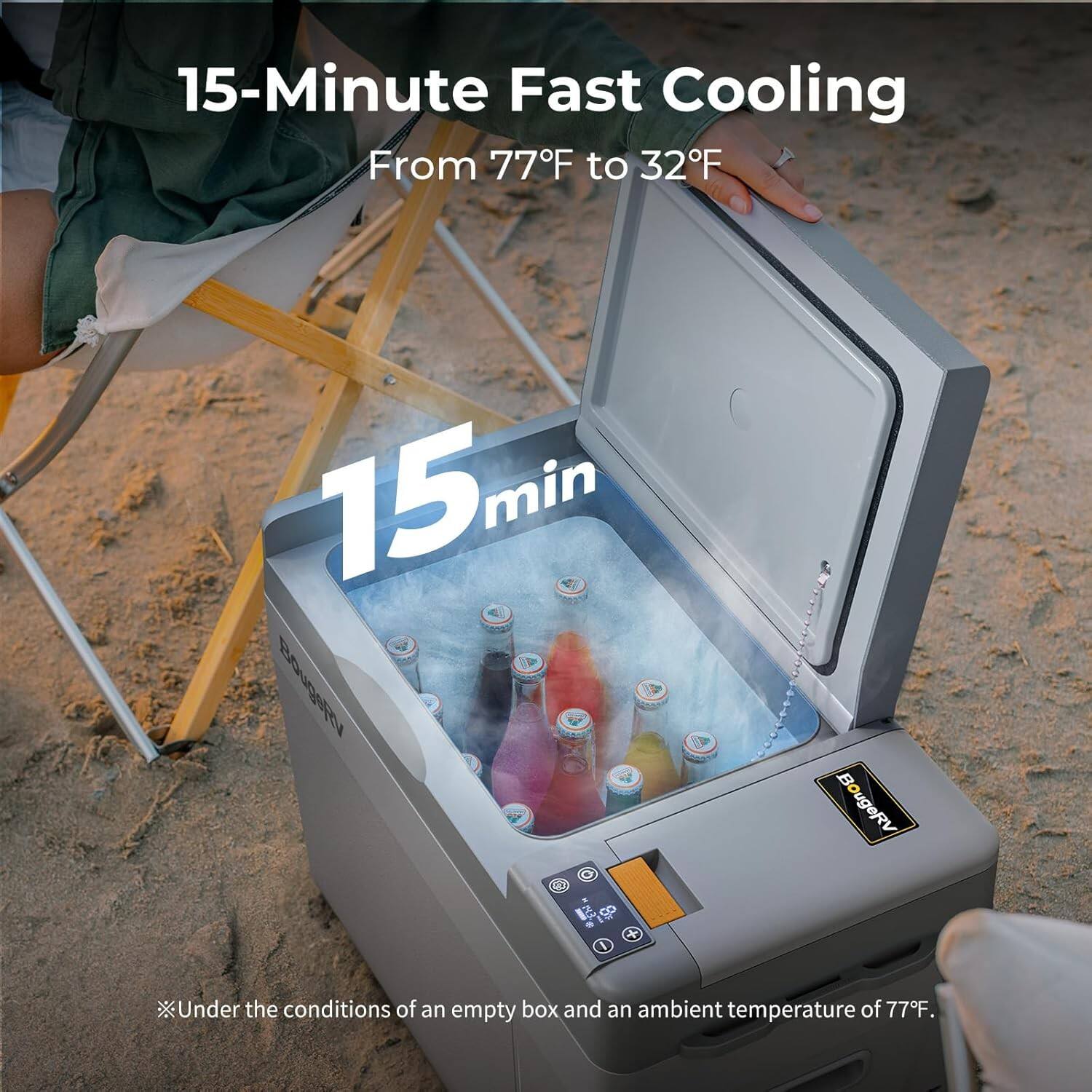 15-Minute Fast Cooling  
From 77°F to 32°F  

15 min  

*Under the conditions of an empty box and an ambient temperature of 77°F.