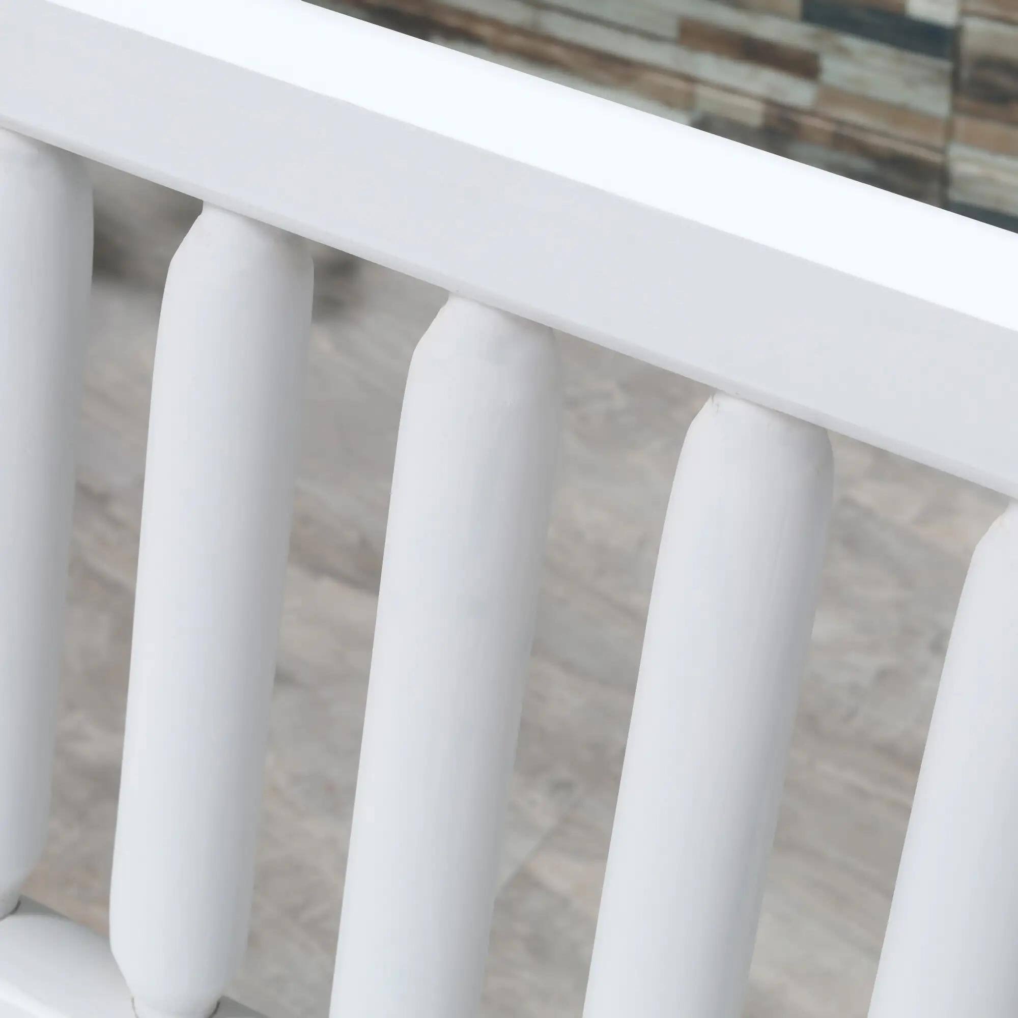 Alt View 2. Resenkos - Resenkos 2-Seater Log Rocking Chair, Durable Outdoor Loveseat, Wide Comfortable Seats, Perfect for Patio, Garden, White - White.