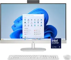 HP - 27" Full HD Touch-Screen All-in-One with Adjustable Height - Intel Core Ultra 5 - 8GB DDR5 Memory - 512GB SSD - Shell White - Front_Zoom