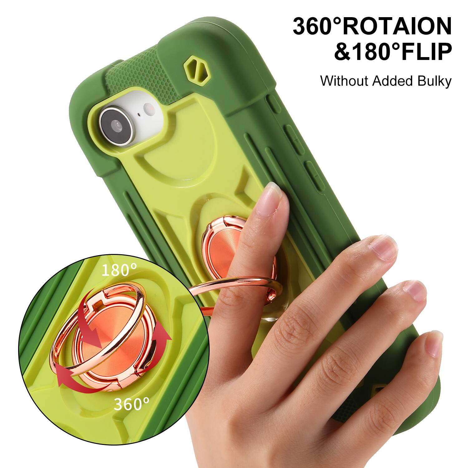 360° ROTATION & 180° FLIP  
Without Added Bulky  
180°  
360°