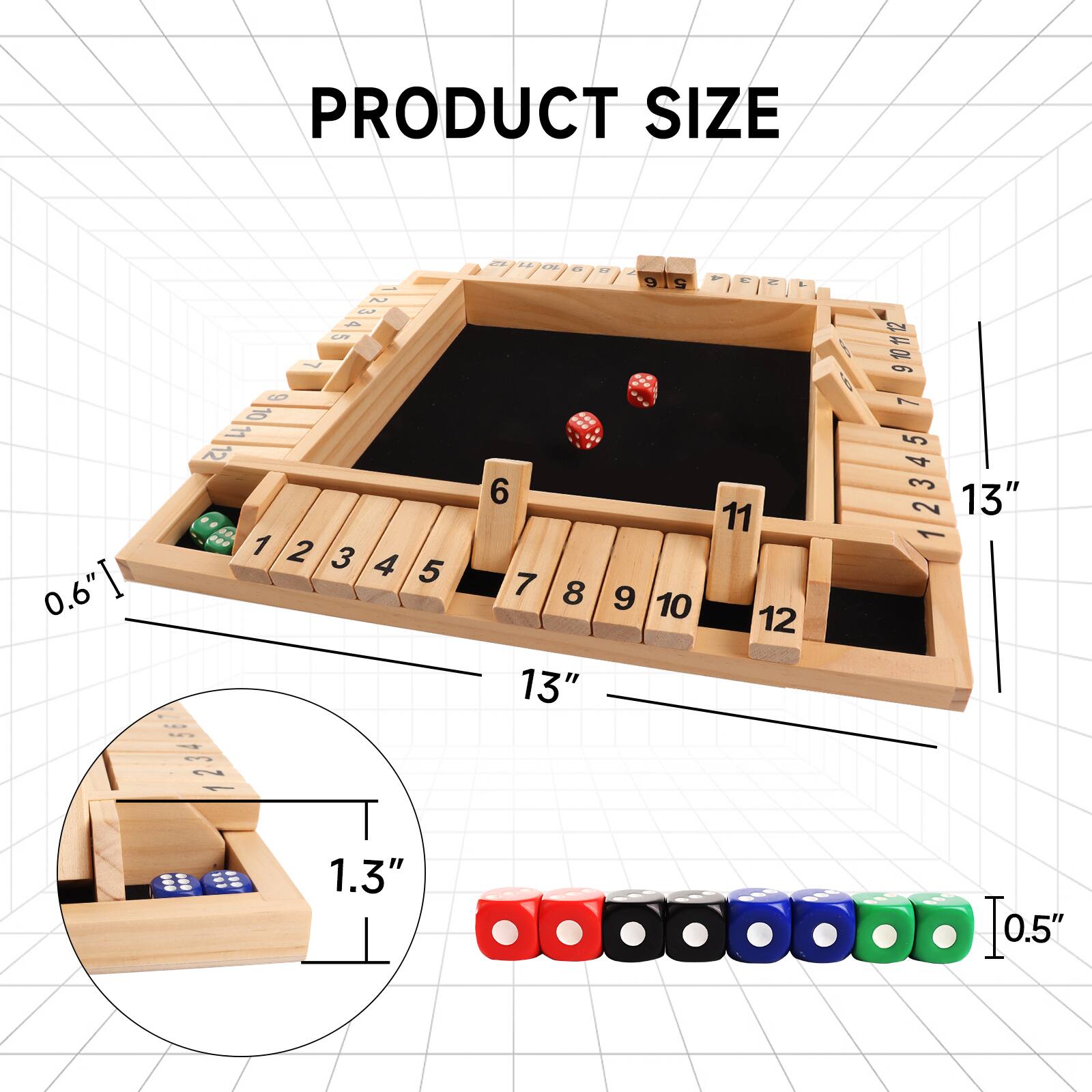 PRODUCT SIZE
0.6" ~ 13"
1.3" ~ 0.5"