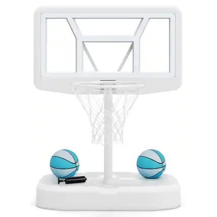 Front. Costway - Costway Outdoor Poolside Basketball Goal System with 42 Inches Shatterproof PC Backboard - White.