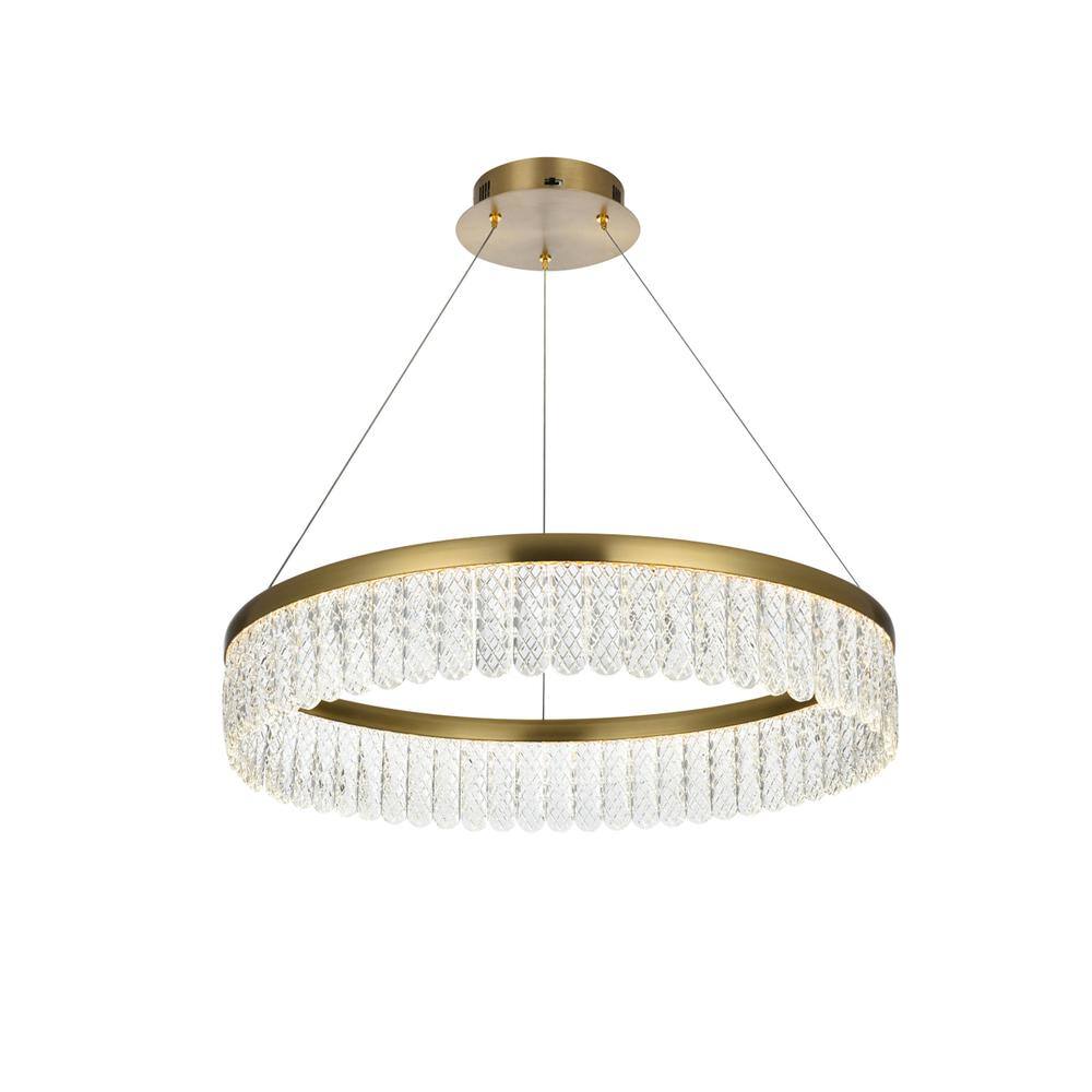 Alt View 1. Elegant Lighting - Rune 24 inch Adjustable LED chandelier in Satin Gold - Satin Gold.