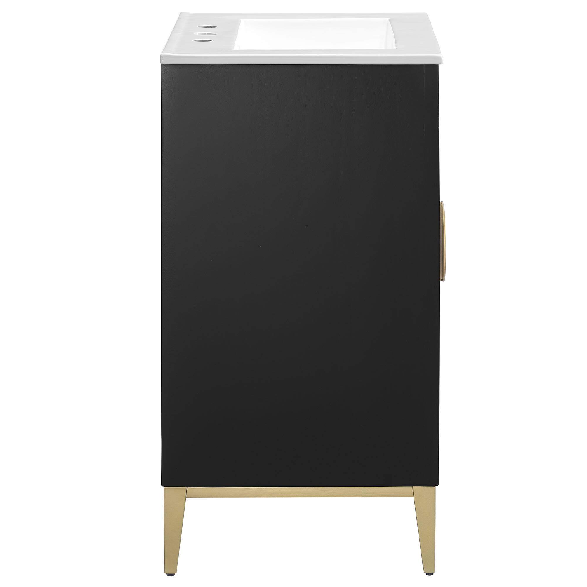 Alt View 2. Modway - Beau 24" Bathroom Vanity Cabinet by Modway - White Black.