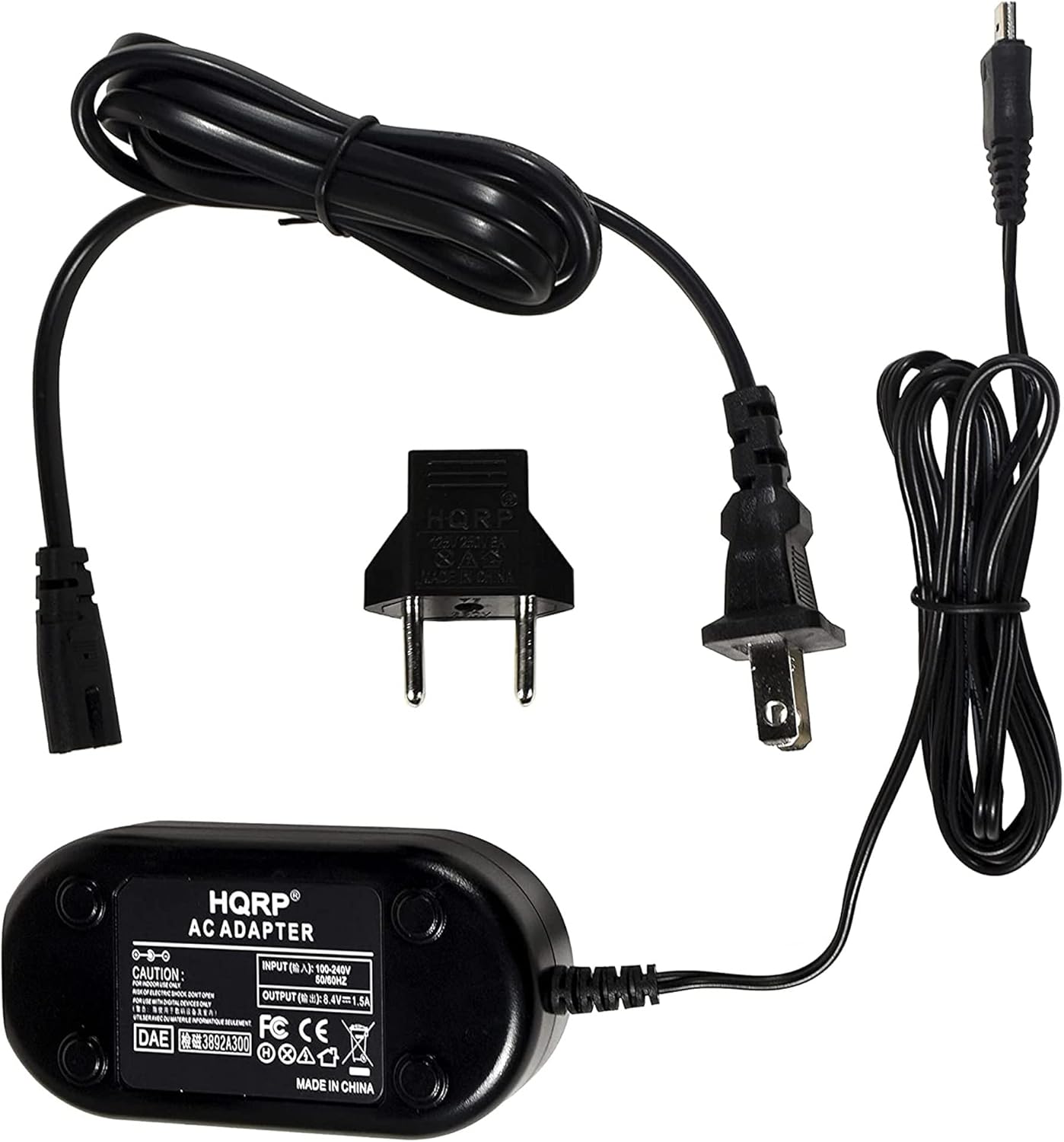 HQR 2 SAS UC ENCHINA HQRP AC ADAPTER INPUT 100-240V CAUTION 5ONOK -othin -HOOE OUTPUT -othing 138 & SA 0 En n -ic MADE DAE 3892A300 3892 300 H X CCMN MADE IN CHINA