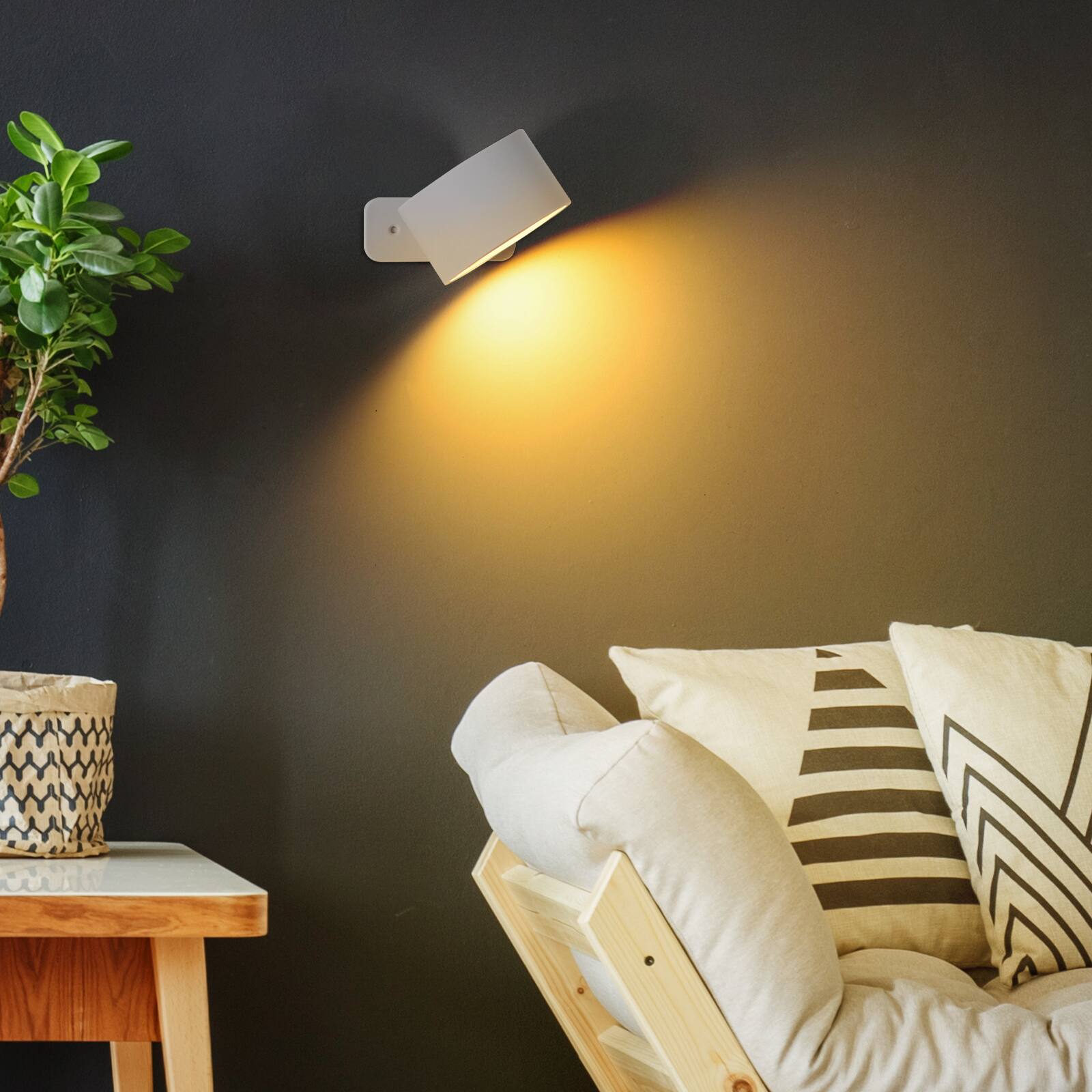 Alt View 3. Oumilen - 2 Pack Rechargeable Magnetic LED Wall Sconce – White Remote Control RGB Wall Light.
