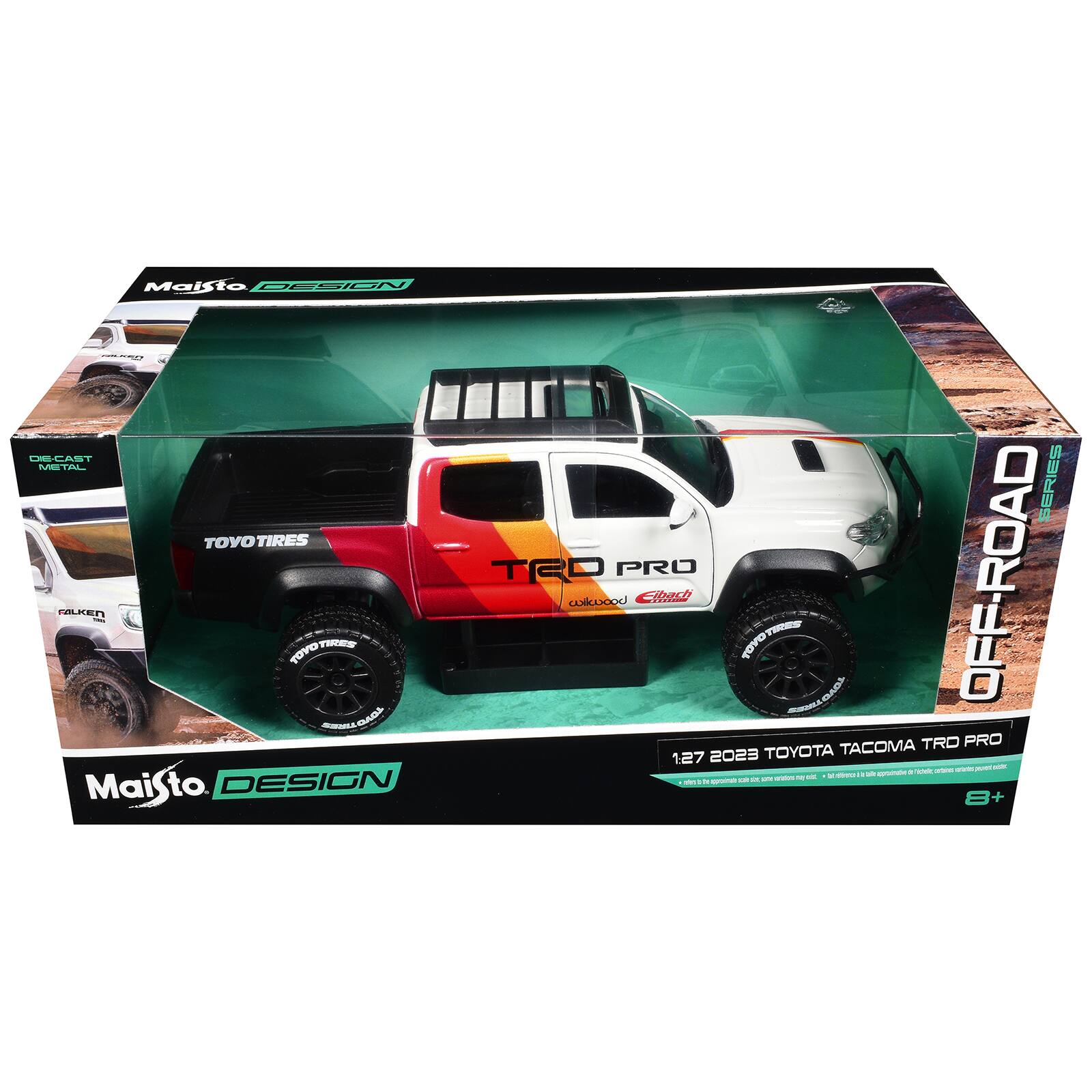 Maisto DESIGN DIE-CAST METAL OYOTIRES FALKEN TIRES TOYO SERVILLAN Maisto DESIGN SERIES TRO PRO OFF-ROAD Fibach wikwood TIRES TOYO SHIIL TOYO TACOMA TRD PRO 1:27 2023 TOYOTA

states juel - at are approville : Tichele: spriations - to grainst DI at com 1 8+
