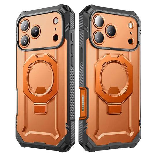 Angle. SUPCASE - UB Grip Pro MagSafe Case for iPhone 17 Pro – Sleek Protection + HD Tempered Glass Screen Guard - Coral.