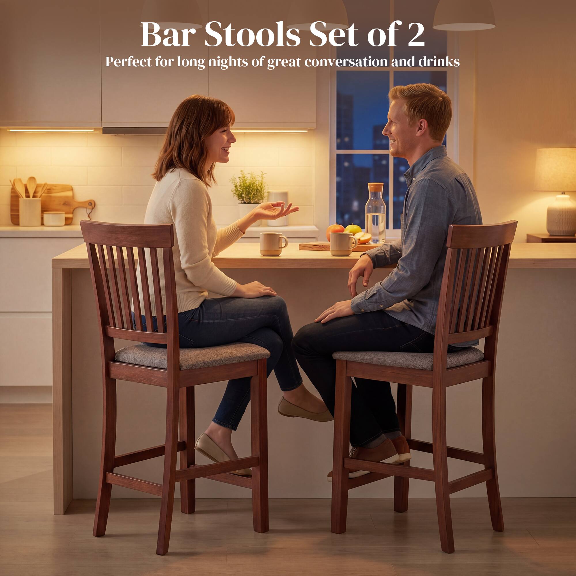 Bar Stools Set of 2  
Perfect for long nights of great conversation and drinks