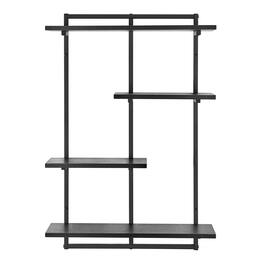 Danya B - Rhodes 4 Tier Windowsill Wall Shelf - Metal Frame and MDF Shelves - Black