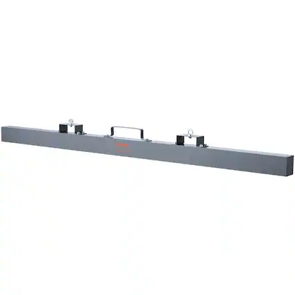 Front. VEVOR - Hanging Magnetic Sweeper Pickup Tool, 120lbs Nail Hang-Type Magnetic Forklift Sweeper, Industrial Grade Magnets Steel - Grey.