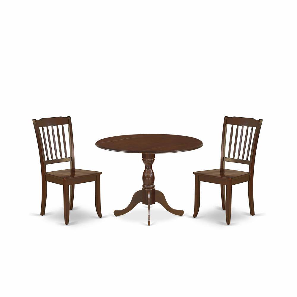 Left. East West Furniture - East West Furniture DMDA3-MAH-W 3 Piece Dining Table Set Consists of 1 Drop Leaves Dining Table and 2 Mahogany Mid - Mahogany.