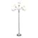 Alt View 14. Simple Designs - 5 Light Adjustable Gooseneck Floor Lamp - Silver/White Shades.