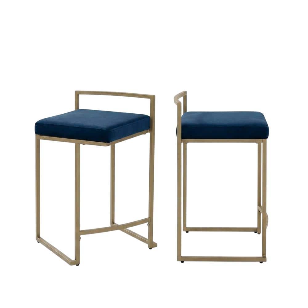 Crosley Furniture - Harlowe 2-Piece Counter Height Bar Stool Set - 2 Stools - Navy