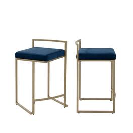 Crosley Furniture - Harlowe 2-Piece Counter Height Bar Stool Set - 2 Stools - Navy