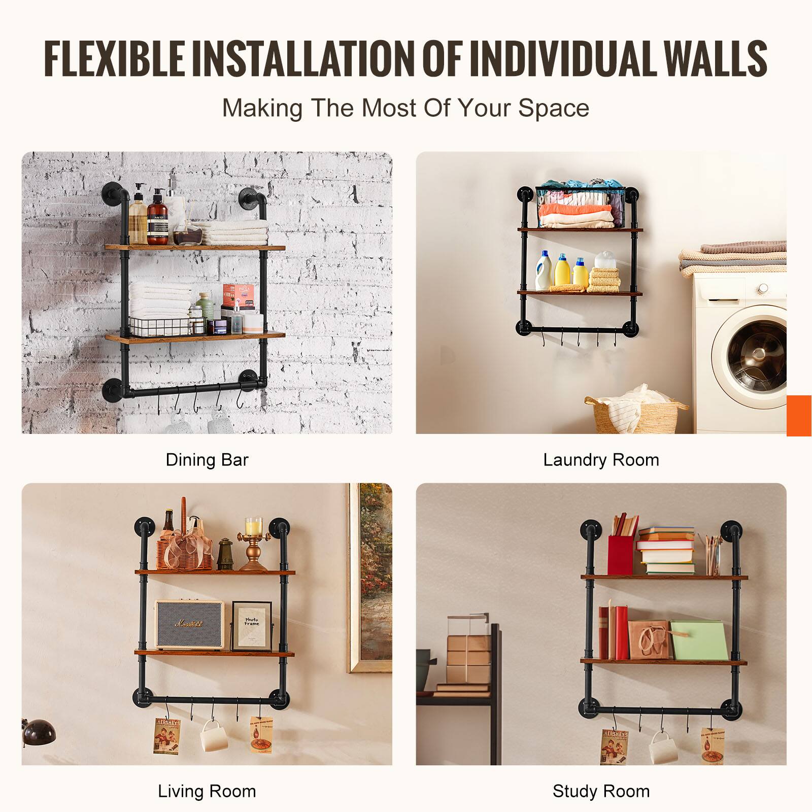 FLEXIBLE INSTALLATION OF INDIVIDUAL WALLS  
Making The Most Of Your Space  

Dining Bar  
Laundry Room  
Living Room  
Study Room