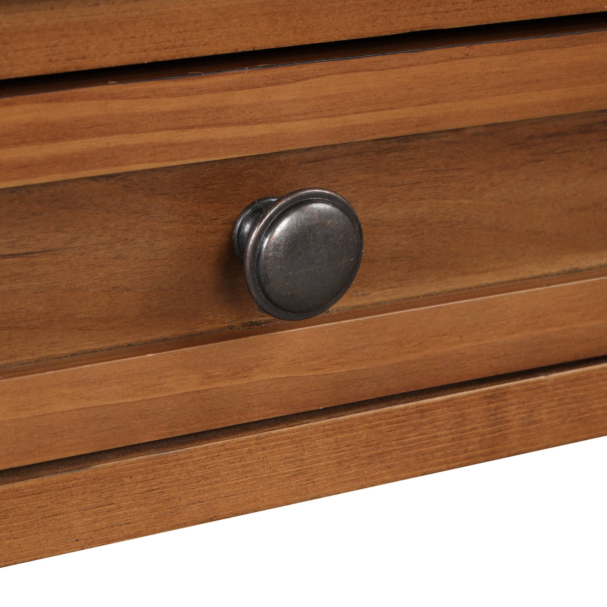 Alt View 9. GOODSILO - Farmhouse Pine Wood Console Table with Drawers and Storage Shelf for Entryway Living Room Bedroom Hallway Kitchen - Brown.