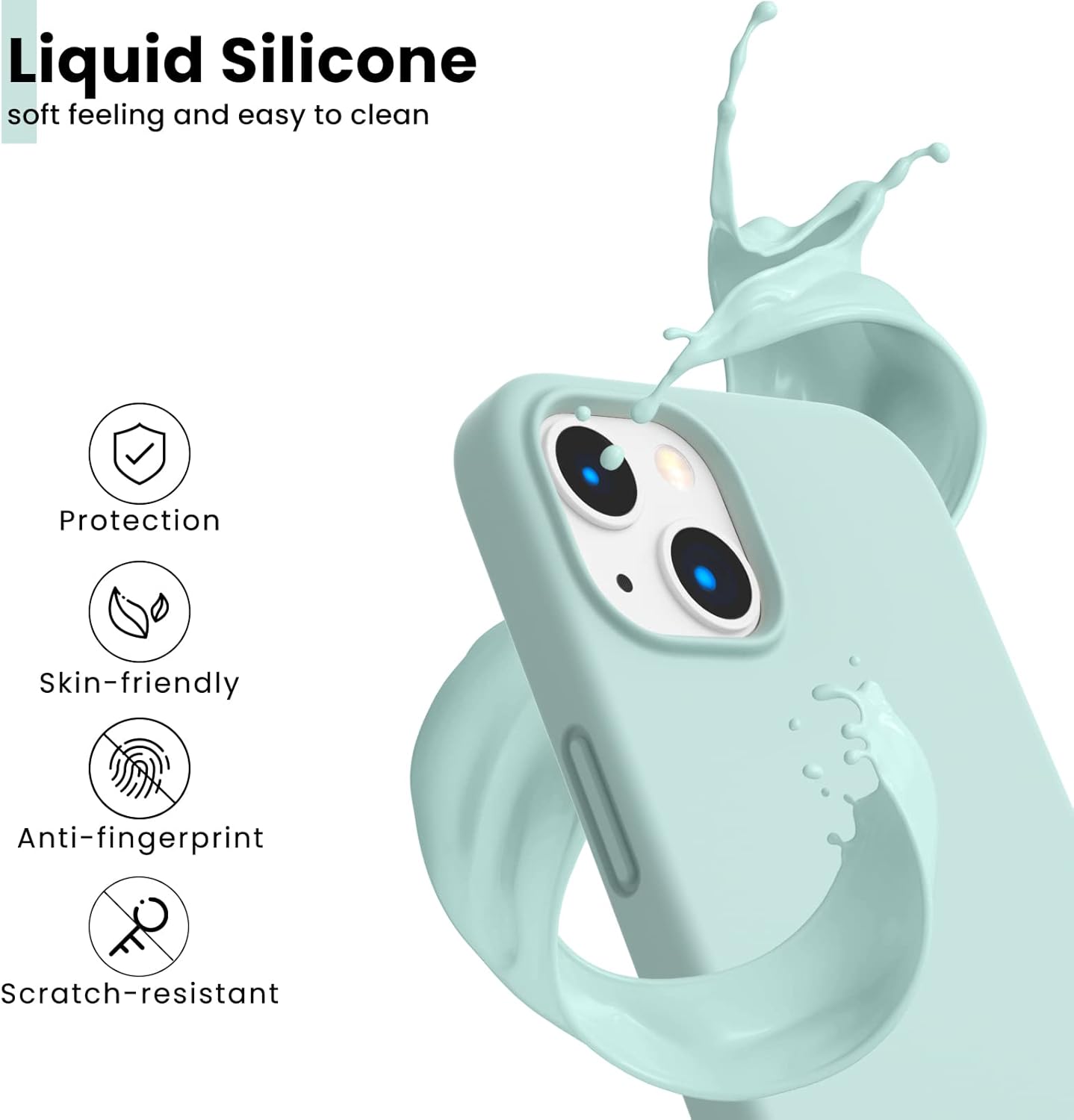 Liquid Silicone, soft feeling and easy to clean, Protection, Skin-friendly, Anti-fingerprint, Scratch-resistant
