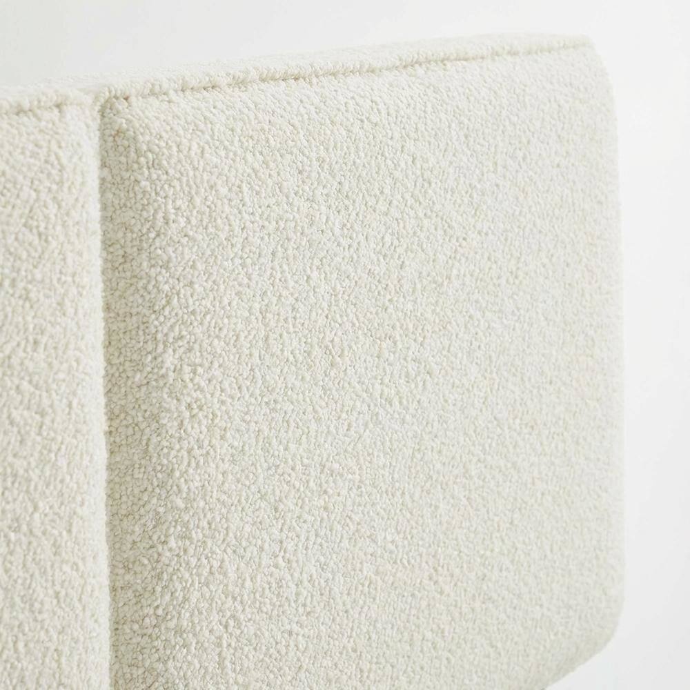 Back. FurniFact - Boucle Fabric King Headboard in Soft Neutral, Sturdy Frame, Elegant Design - Beige.