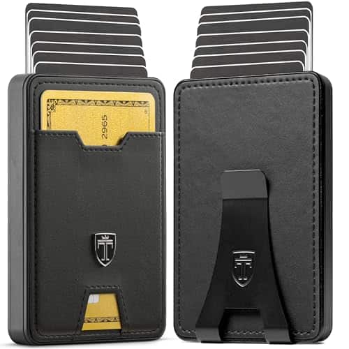 Vulpecula Spade - Swype Slim Wallet for Men Metal RFID Blocking Mens Wallet Card Case (Without AirTag* Pocket) - Black