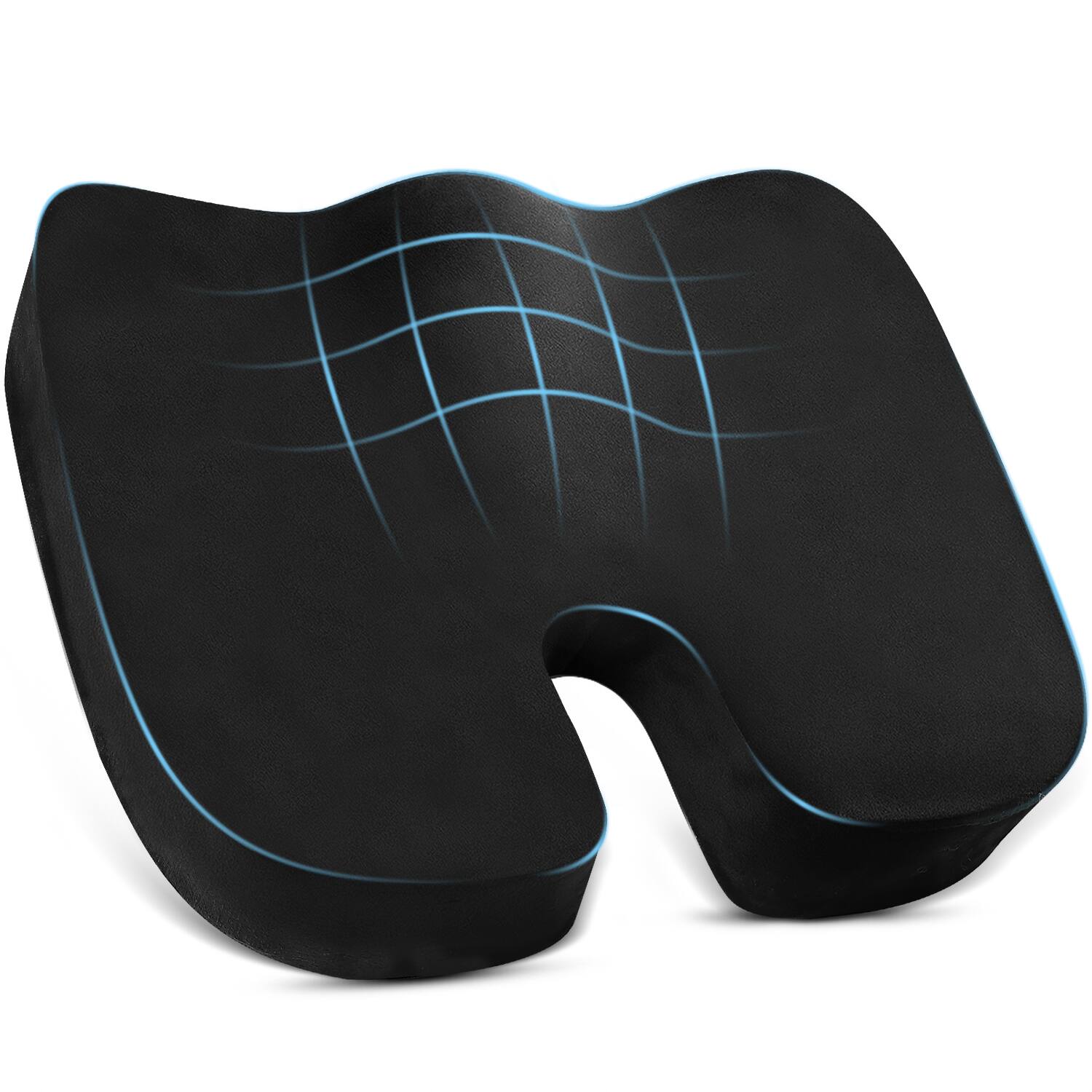 Alt View 2. Fosmon - Memory Foam Seat Cushion Car Seat Cushion for Office Chair Gaming Chair Cushion for Tailbone Pain Relief Sciatica Pillow - Black.
